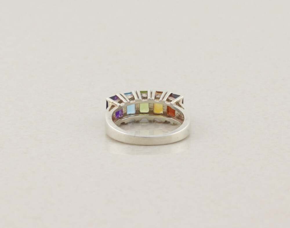 Sterling Silver Multi Gemstone Ring Size 7 - Picture 7 of 7